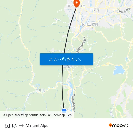鏡円坊 to Minami Alps map