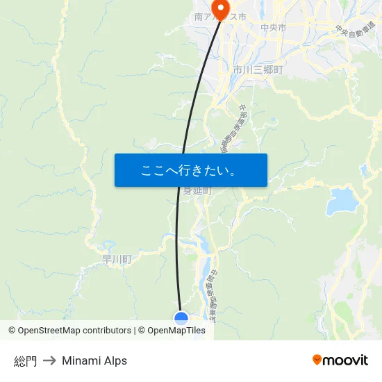 総門 to Minami Alps map