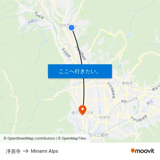 浄居寺 to Minami Alps map