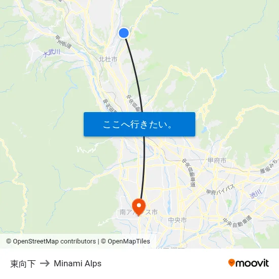 東向下 to Minami Alps map