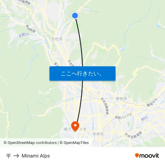 平 to Minami Alps map
