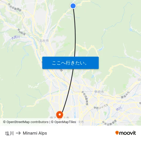 塩川 to Minami Alps map