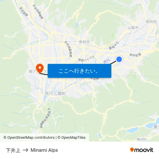 下井上 to Minami Alps map