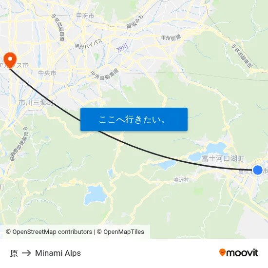 原 to Minami Alps map