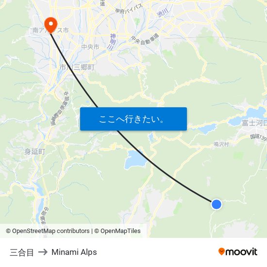 三合目 to Minami Alps map