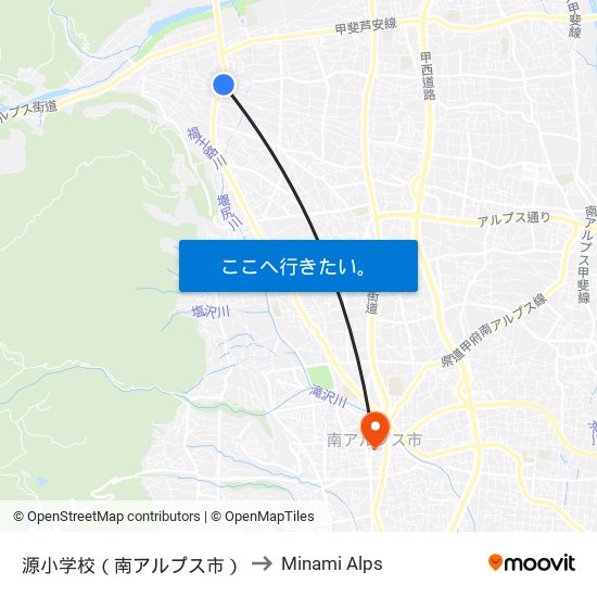 源小学校（南アルプス市） to Minami Alps map