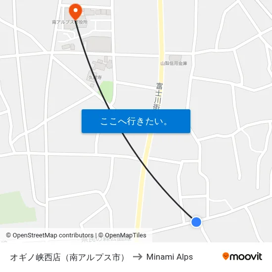 オギノ峡西店（南アルプス市） to Minami Alps map