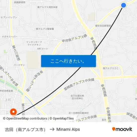 吉田（南アルプス市） to Minami Alps map