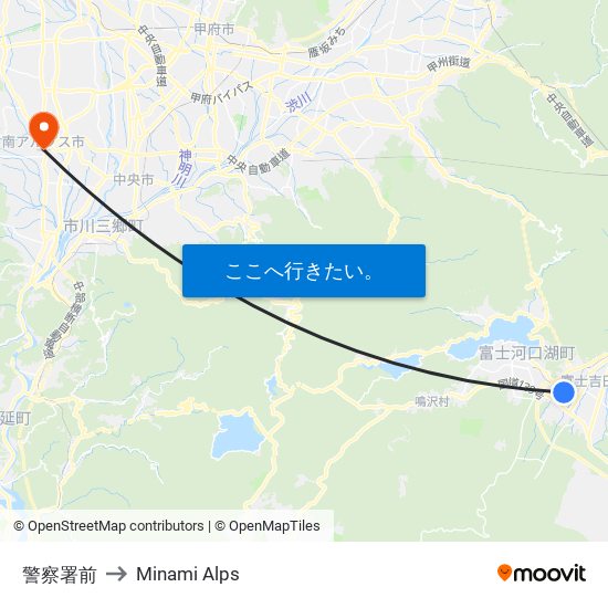 警察署前 to Minami Alps map