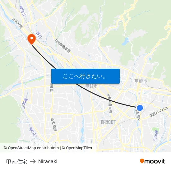 甲南住宅 to Nirasaki map