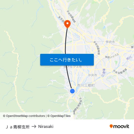 Ｊａ青柳支所 to Nirasaki map