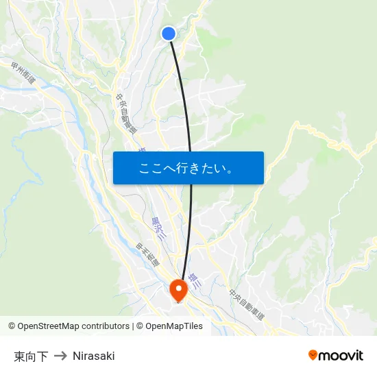 東向下 to Nirasaki map