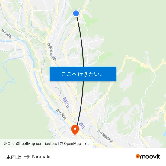 東向上 to Nirasaki map