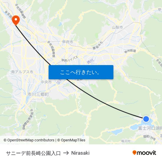 サニーデ前長崎公園入口 to Nirasaki map