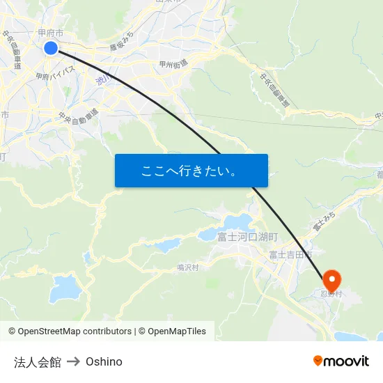 法人会館 to Oshino map