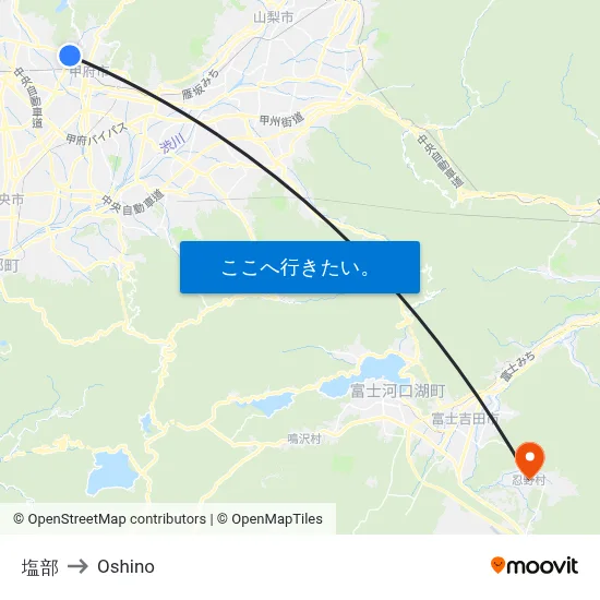 塩部 to Oshino map