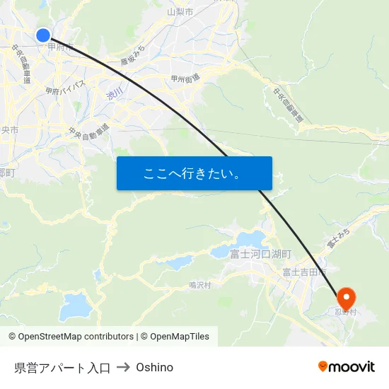 県営アパート入口 to Oshino map