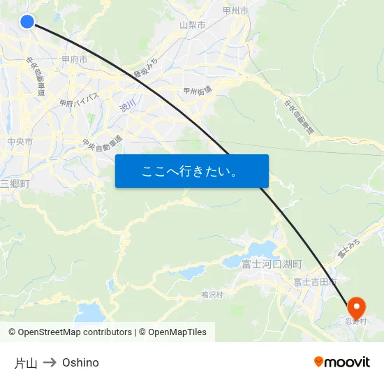 片山 to Oshino map