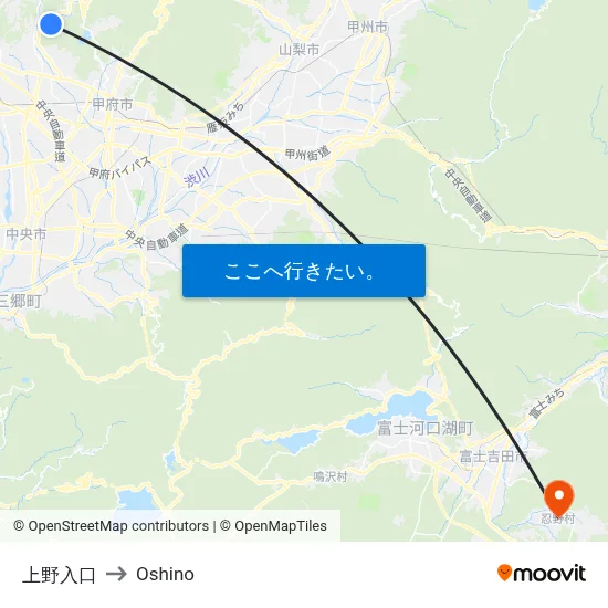 上野入口 to Oshino map