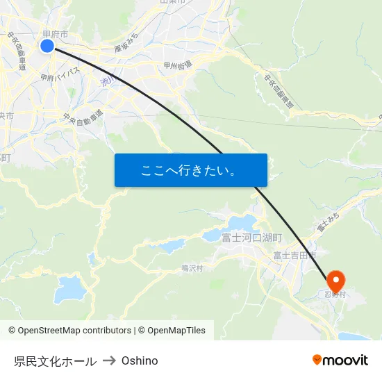 県民文化ホール to Oshino map