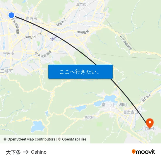 大下条 to Oshino map