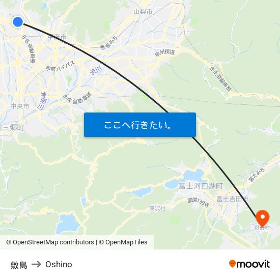 敷島 to Oshino map