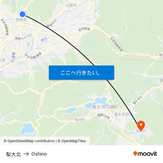 梨大北 to Oshino map