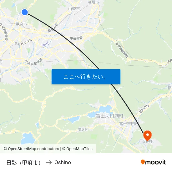 日影（甲府市） to Oshino map