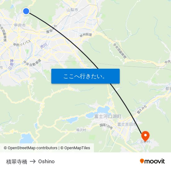 積翠寺橋 to Oshino map