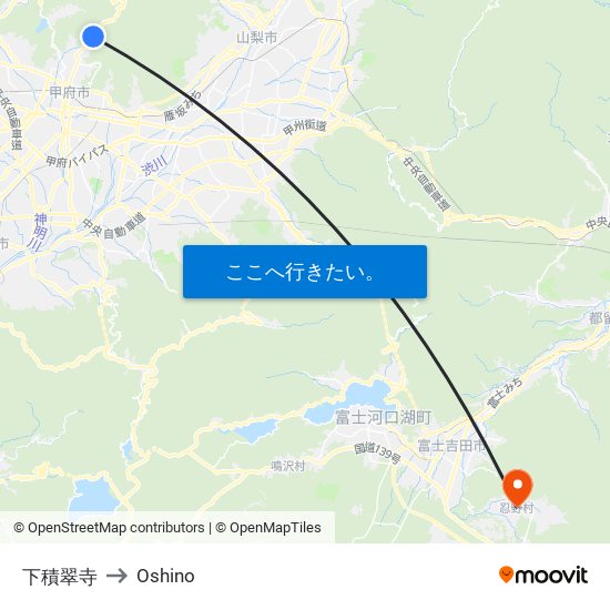 下積翠寺 to Oshino map