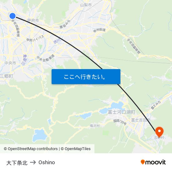 大下条北 to Oshino map