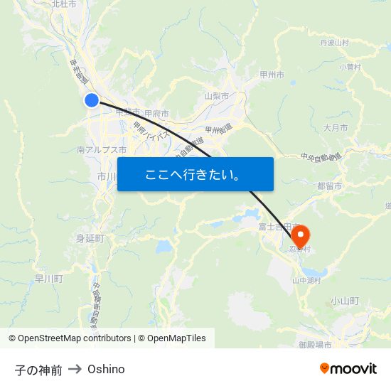 子の神前 to Oshino map