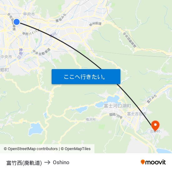 富竹西(廃軌道) to Oshino map