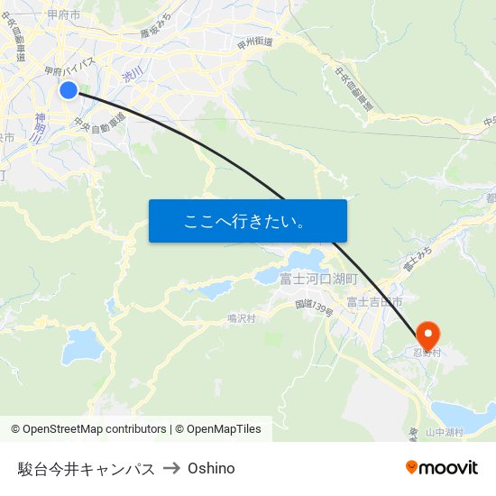 駿台今井キャンパス to Oshino map