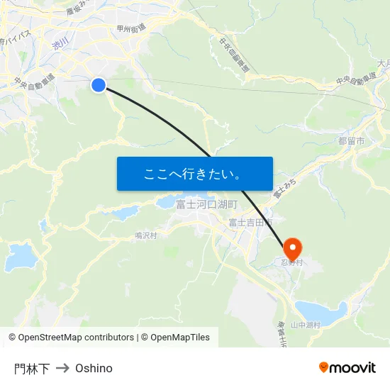 門林下 to Oshino map