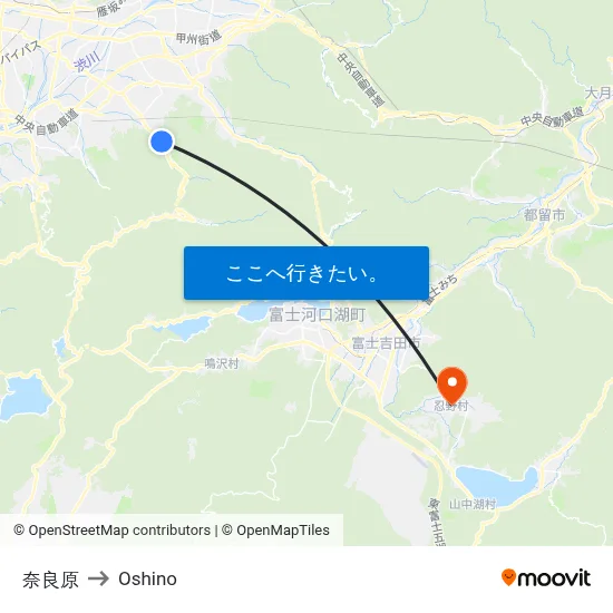 奈良原 to Oshino map