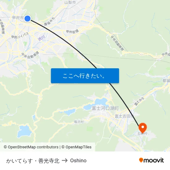かいてらす・善光寺北 to Oshino map