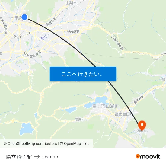 県立科学館 to Oshino map