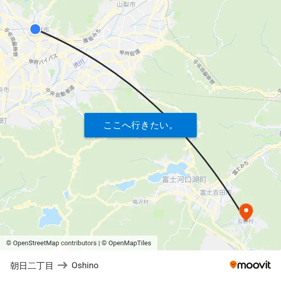 朝日二丁目 to Oshino map