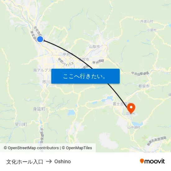 文化ホール入口 to Oshino map