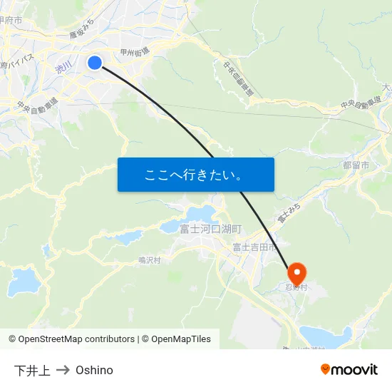 下井上 to Oshino map