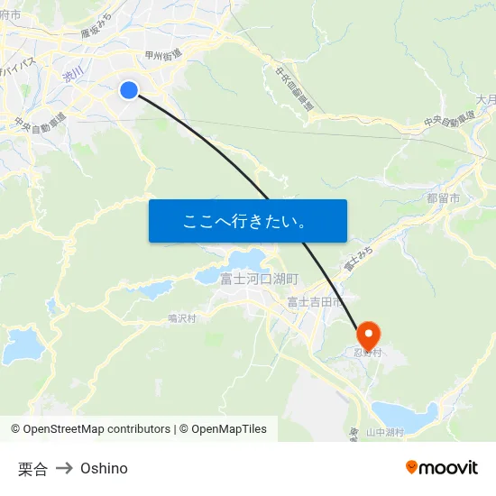 栗合 to Oshino map