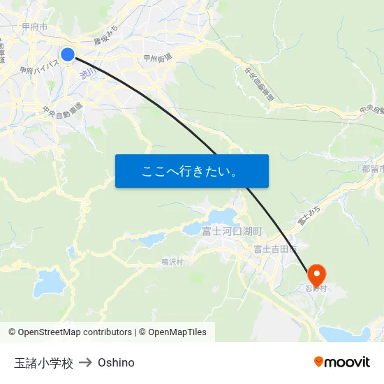 玉諸小学校 to Oshino map
