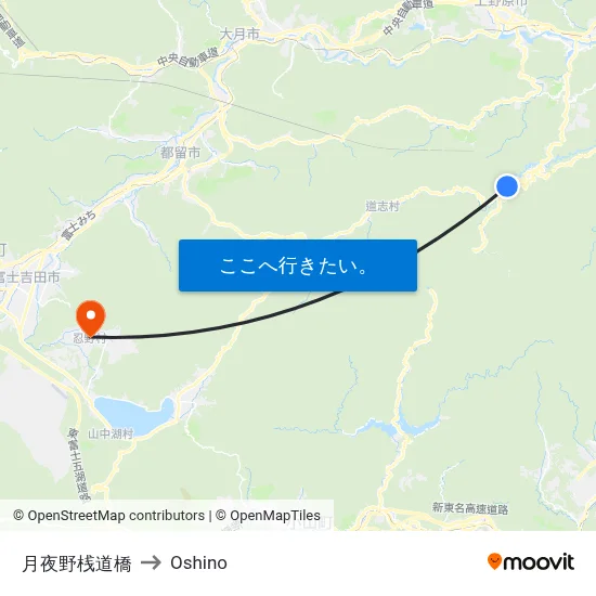 月夜野桟道橋 to Oshino map
