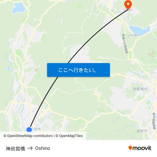 神田宮橋 to Oshino map