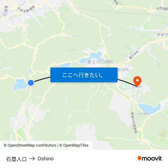 石塁入口 to Oshino map