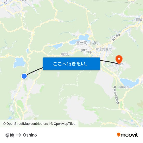 県境 to Oshino map