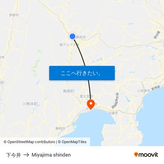下今井 to Miyajima shinden map