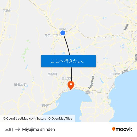 幸町 to Miyajima shinden map