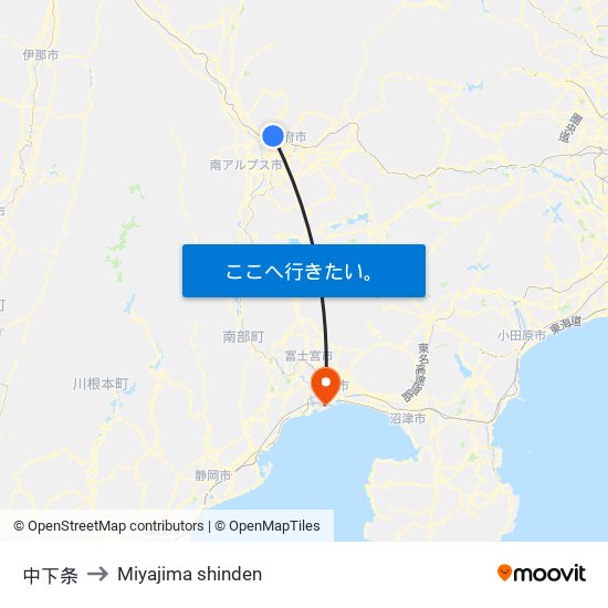 中下条 to Miyajima shinden map